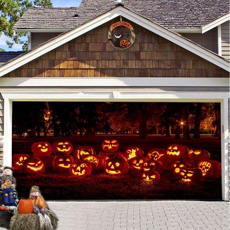 Halloween Garage Background Decoration