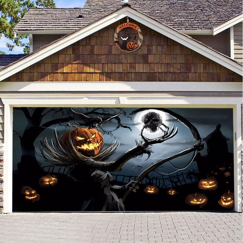 Halloween Garage Background Decoration