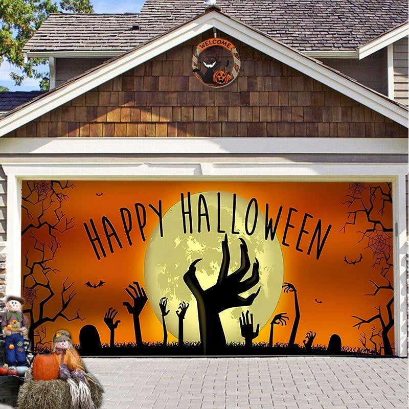 Halloween Garage Background Decoration