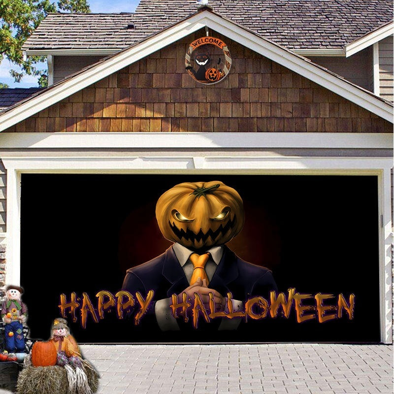 Halloween Garage Background Decoration