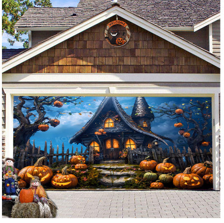 Halloween Garage Background Decoration