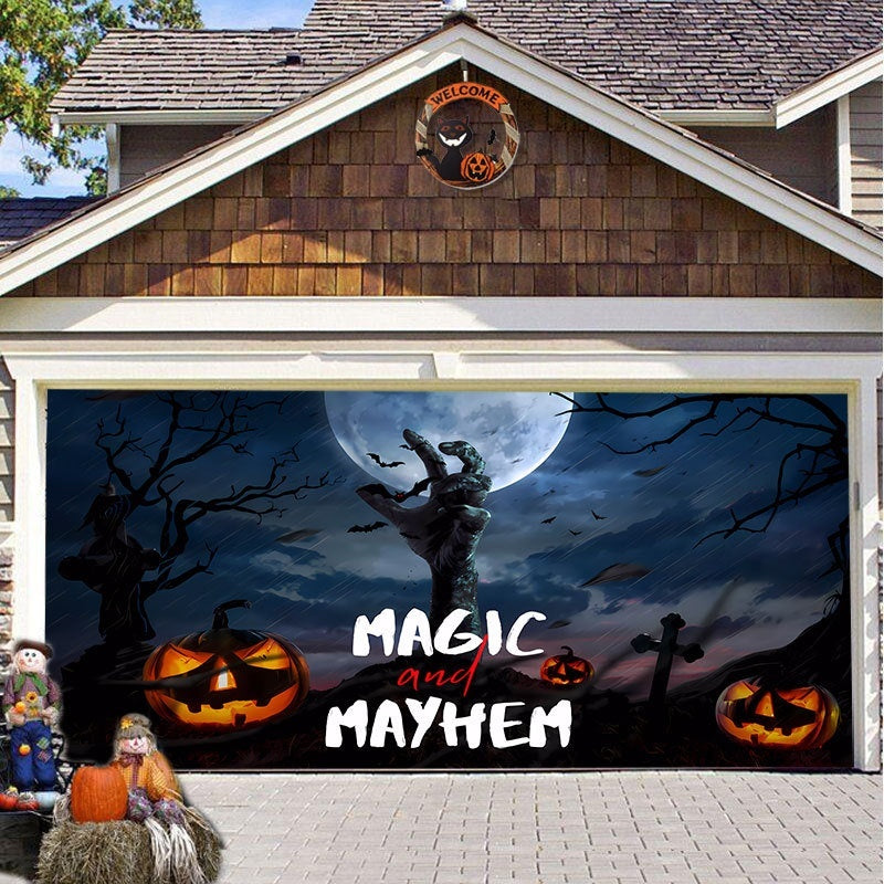 Halloween Garage Background Decoration