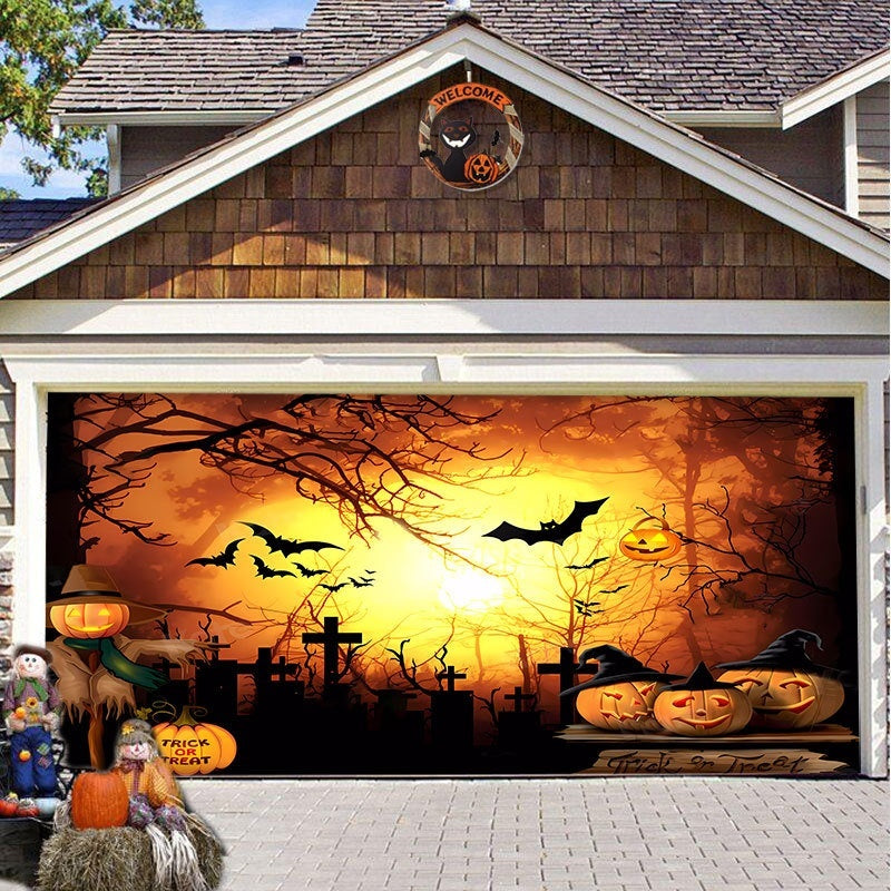 Halloween Garage Background Decoration