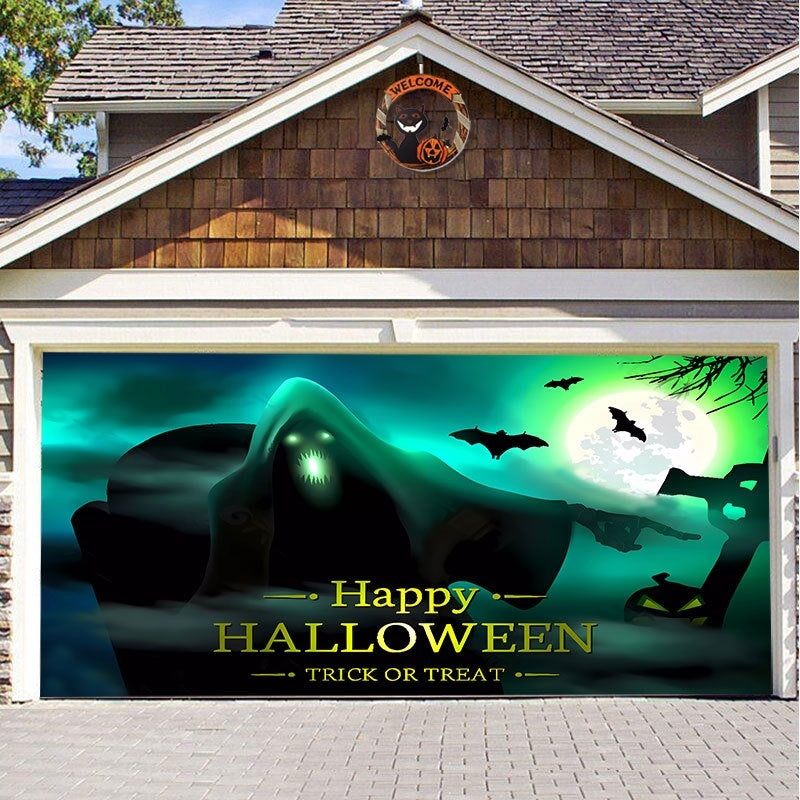 Halloween Garage Background Decoration