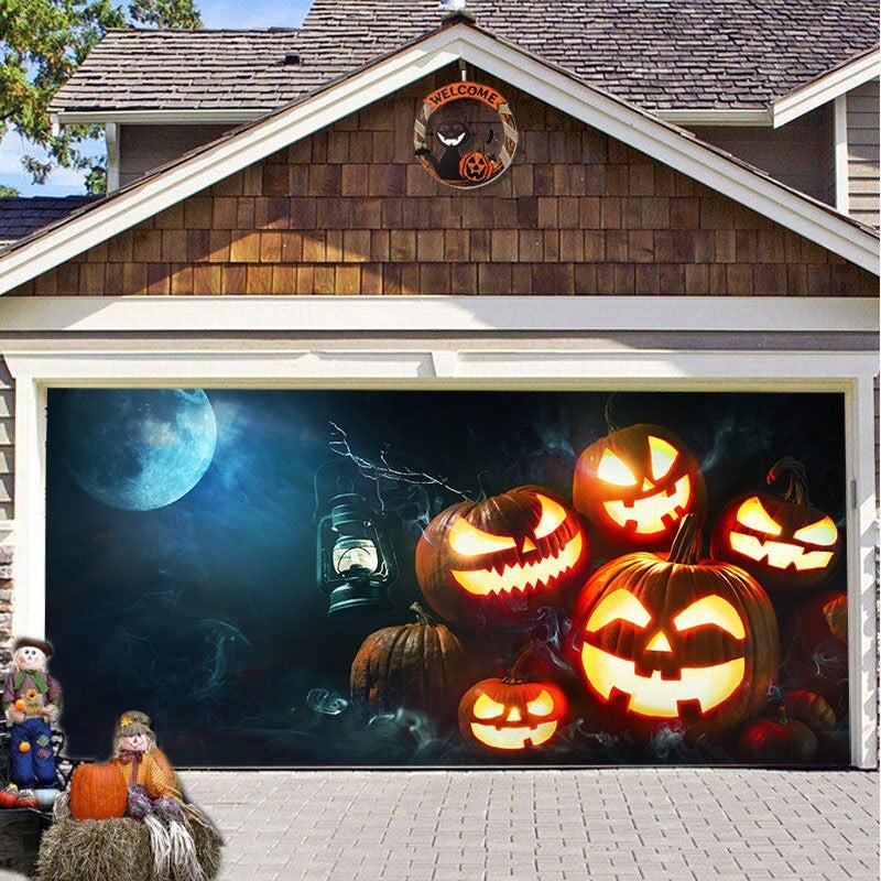 Halloween Garage Background Decoration