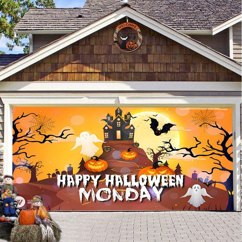 Halloween Garage Background Decoration