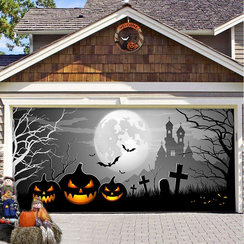 Halloween Garage Background Decoration