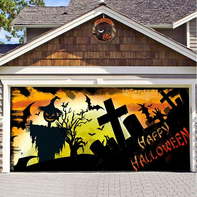 Halloween Garage Background Decoration