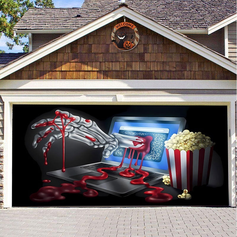 Halloween Garage Background Decoration