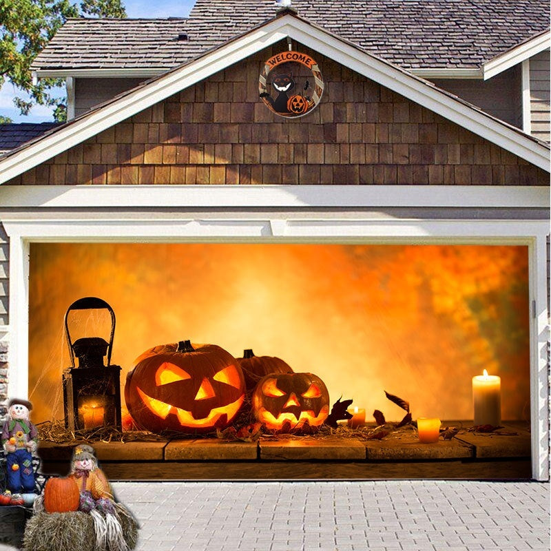 Halloween Garage Background Decoration