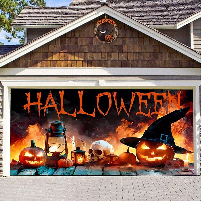 Halloween Garage Background Decoration