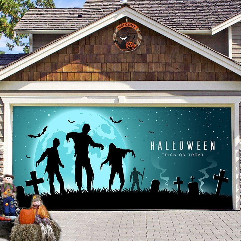 Halloween Garage Background Decoration