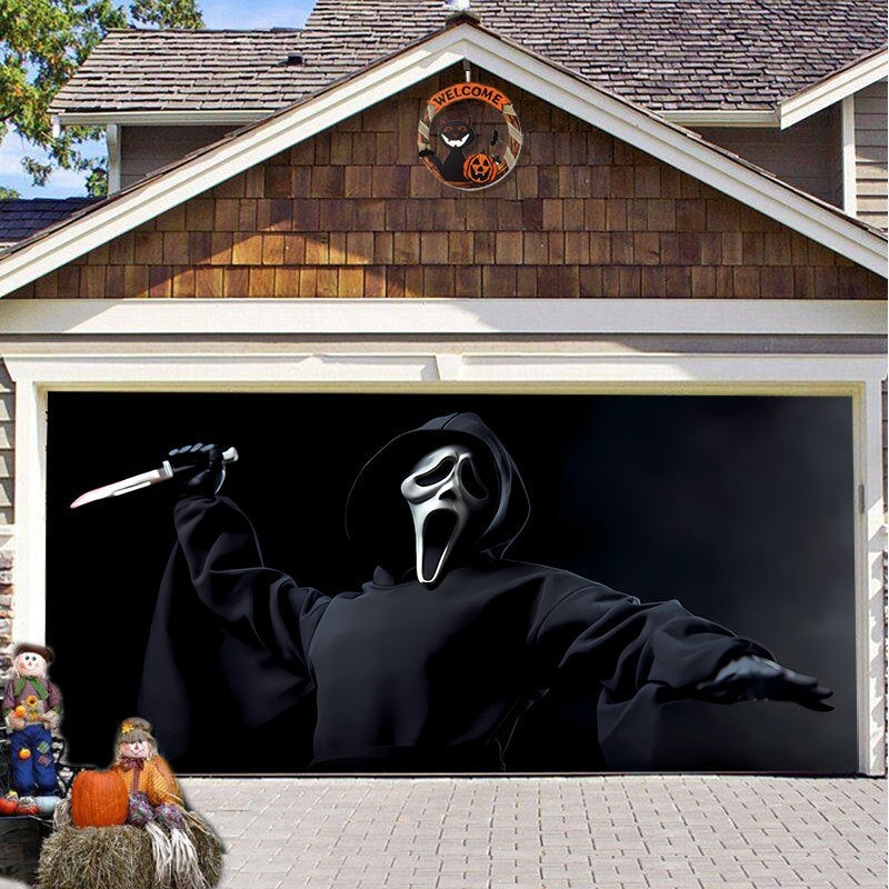 Halloween Garage Background Decoration