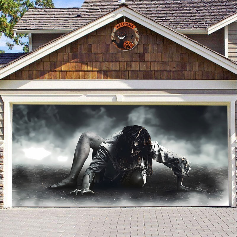 Halloween Garage Background Decoration